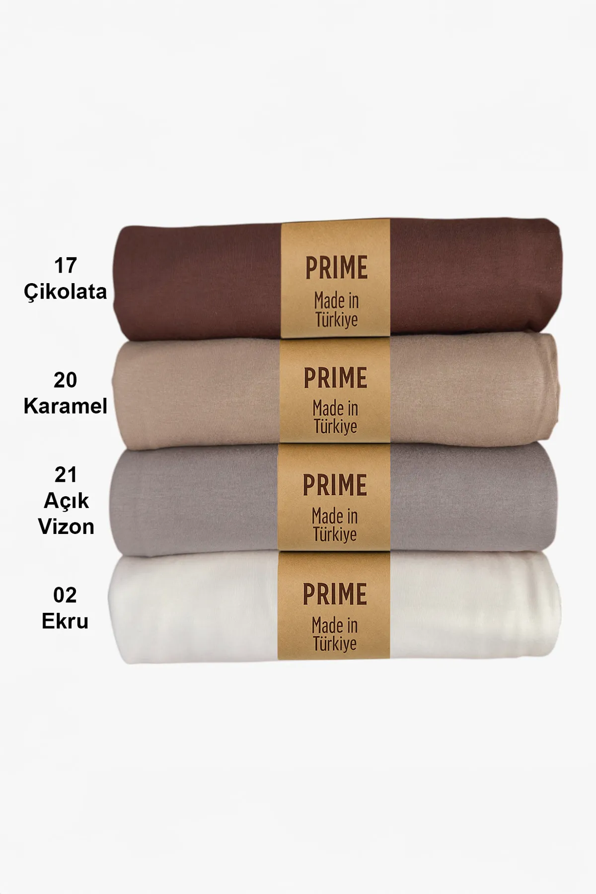 [P10200-ÇİKOLATA - KARAMEL - AÇIK VİZON - EKRU] Cotton Shawl 4 Pieces Coordinated Modern For Daily Use Chocolate Light Caramel Mink Off White