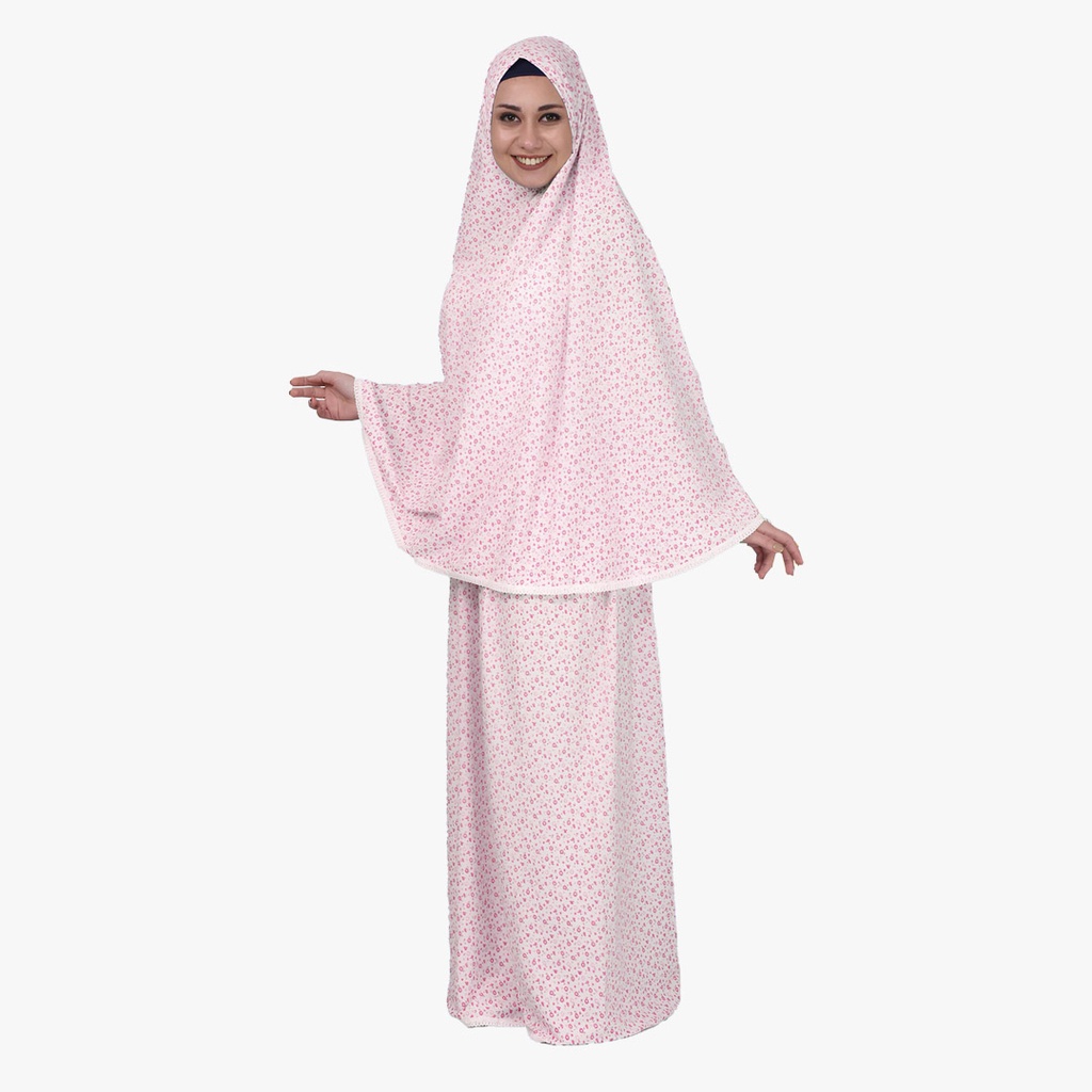 [P10061-Pempe] Two Piece Pamuklu Prayer Dress Sleeveless Comfortable Practical Pink