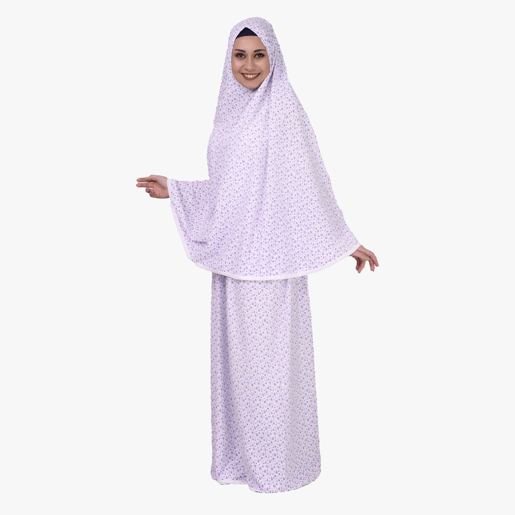 [P10061-Mor] Two Piece Pamuklu Prayer Dress Sleeveless Comfortable Practical Purple