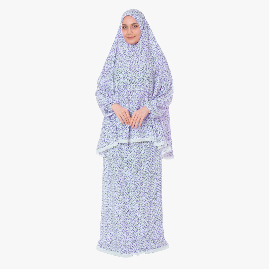 [P10091-Mor] Two Piece Prayer Dress 100% Cotton Comfortable Practical Purple